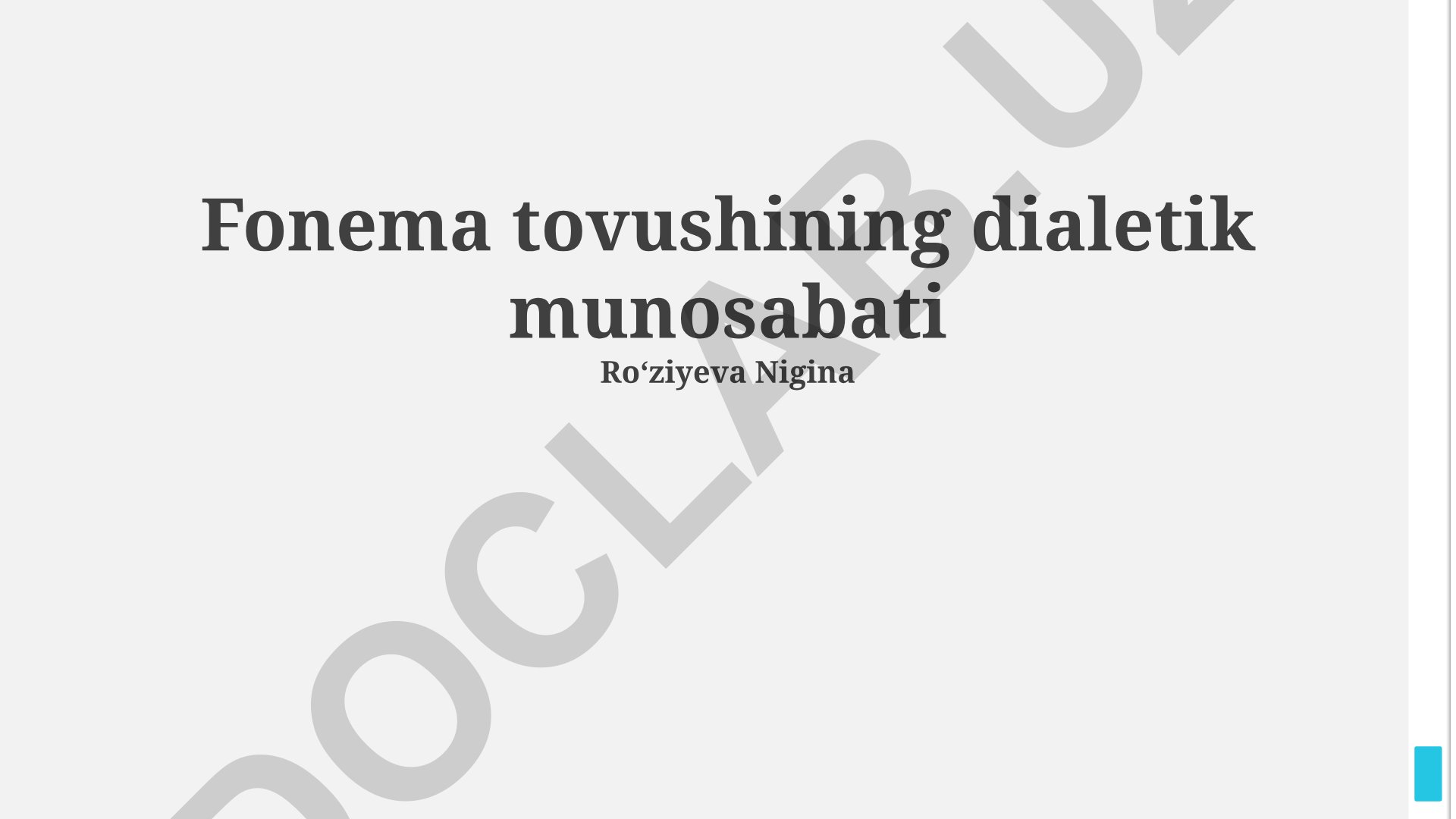 Fonema tovushining dialetik munosabati
