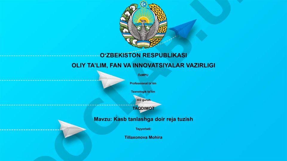 Kasb tanlashga doir reja tuzish
