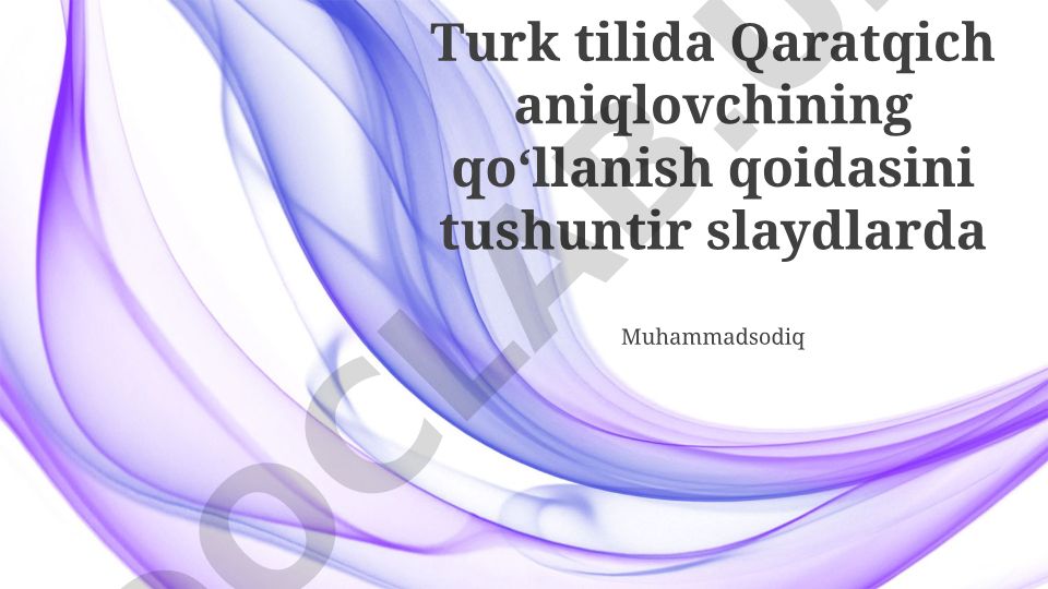 Turk tilida genitiv qo'shimchasi va ism tamlamalari