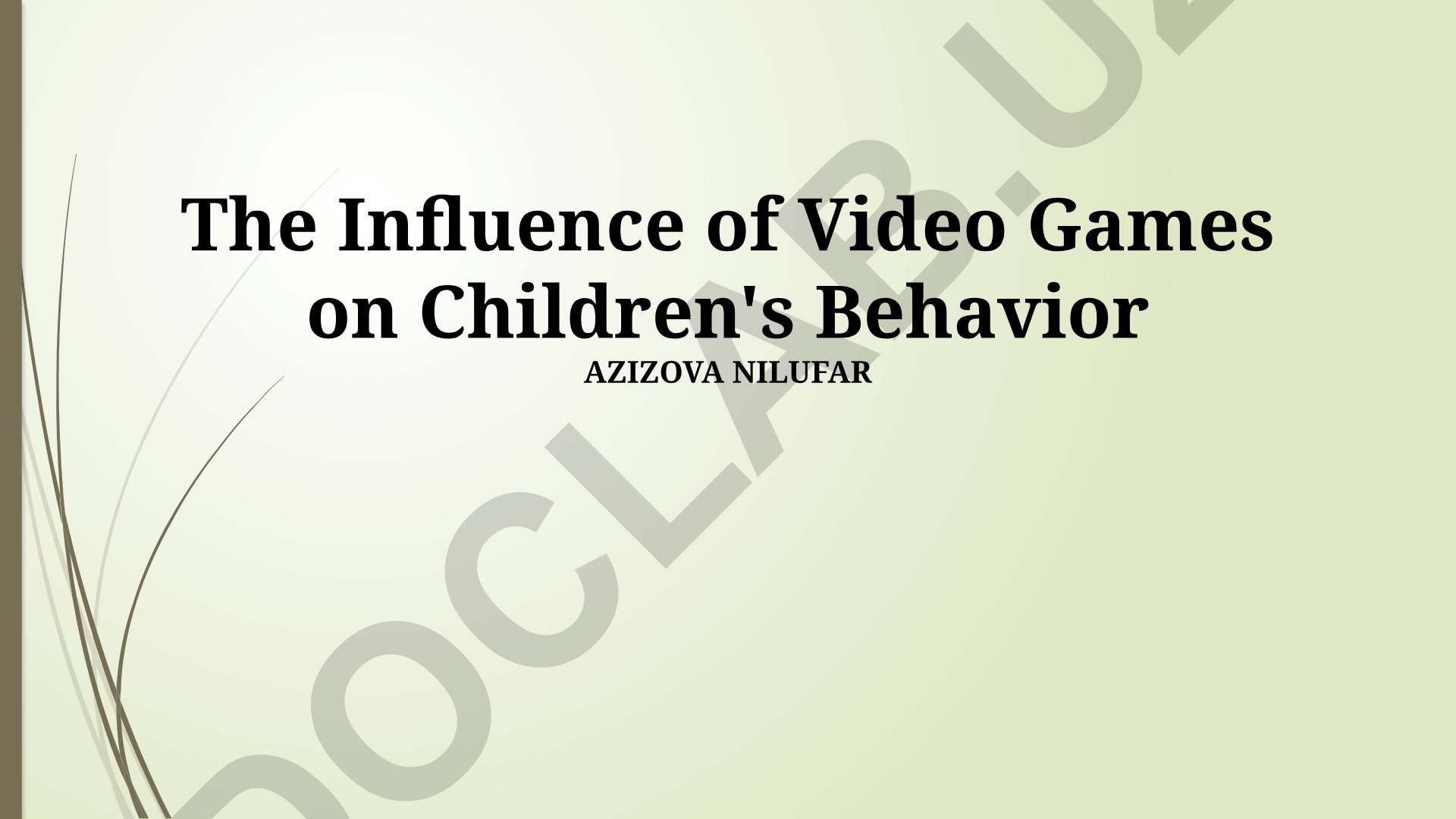 The Influence of Video Games on Children's Behavior