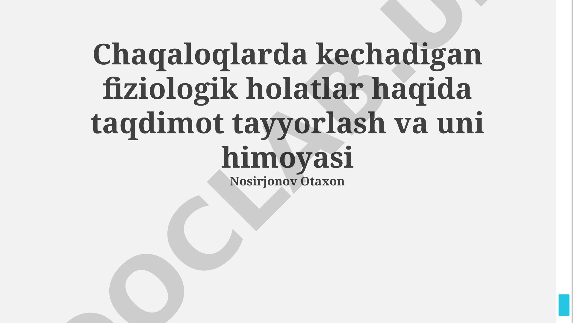 Chaqaloqlarda kechadigan fiziologik holatlar