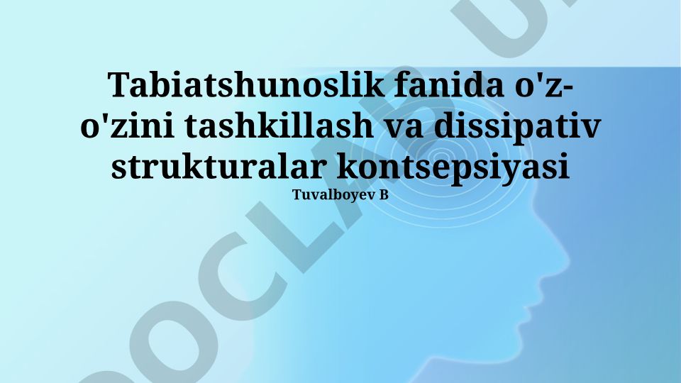 Tabiatshunoslik fanida o'z-o'zini tashkil etish va dissipativ strukturalar kontsepsiyasi