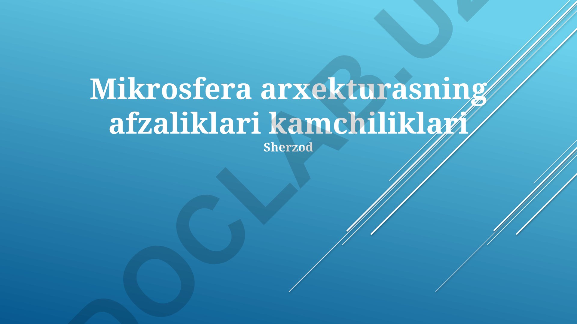 Mikrosfera arxitekturasining afzaliklari va kamchiliklari