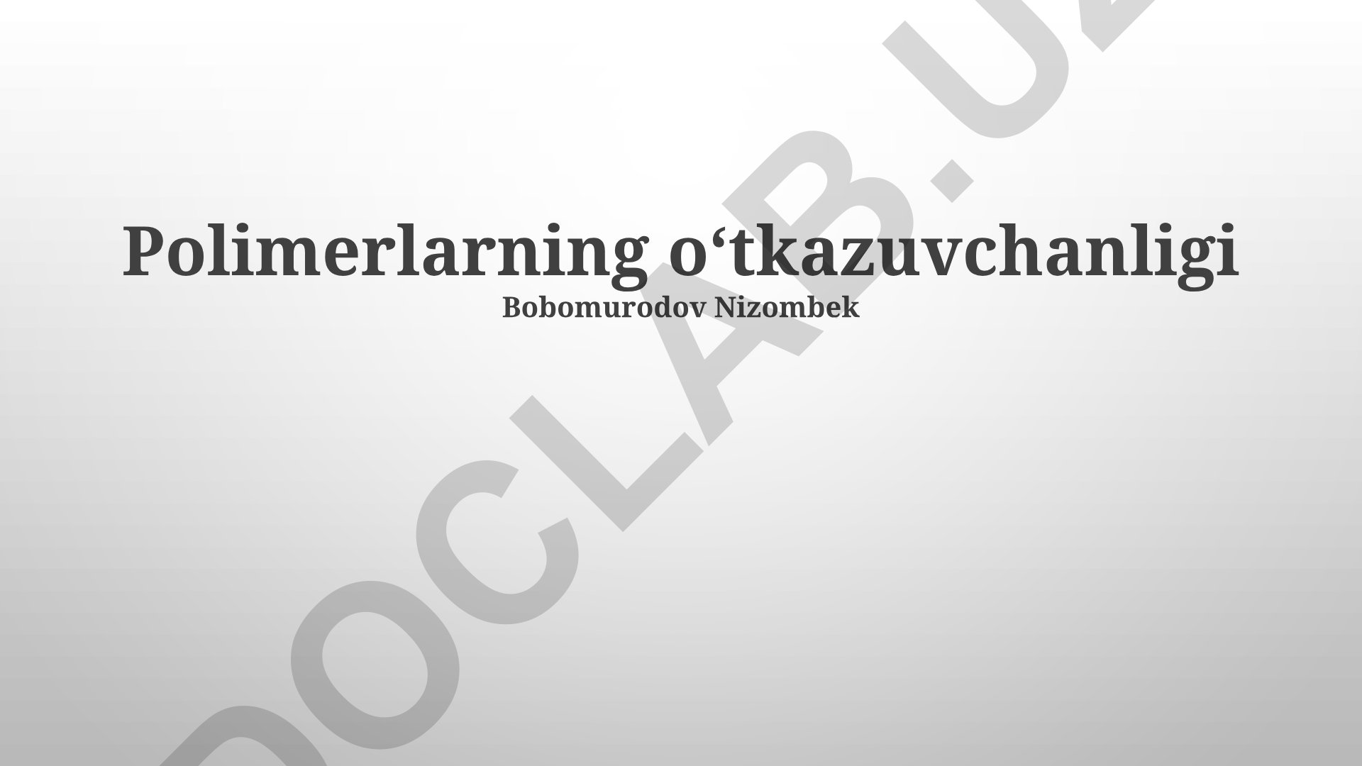 Polimerlarning oʻtkazuvchanligi