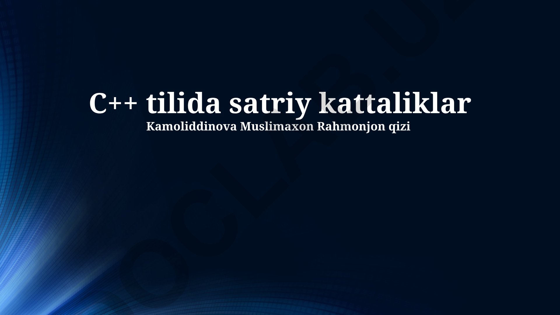 C++ tilida satr kattaliklar va Unicode bilan ishlash