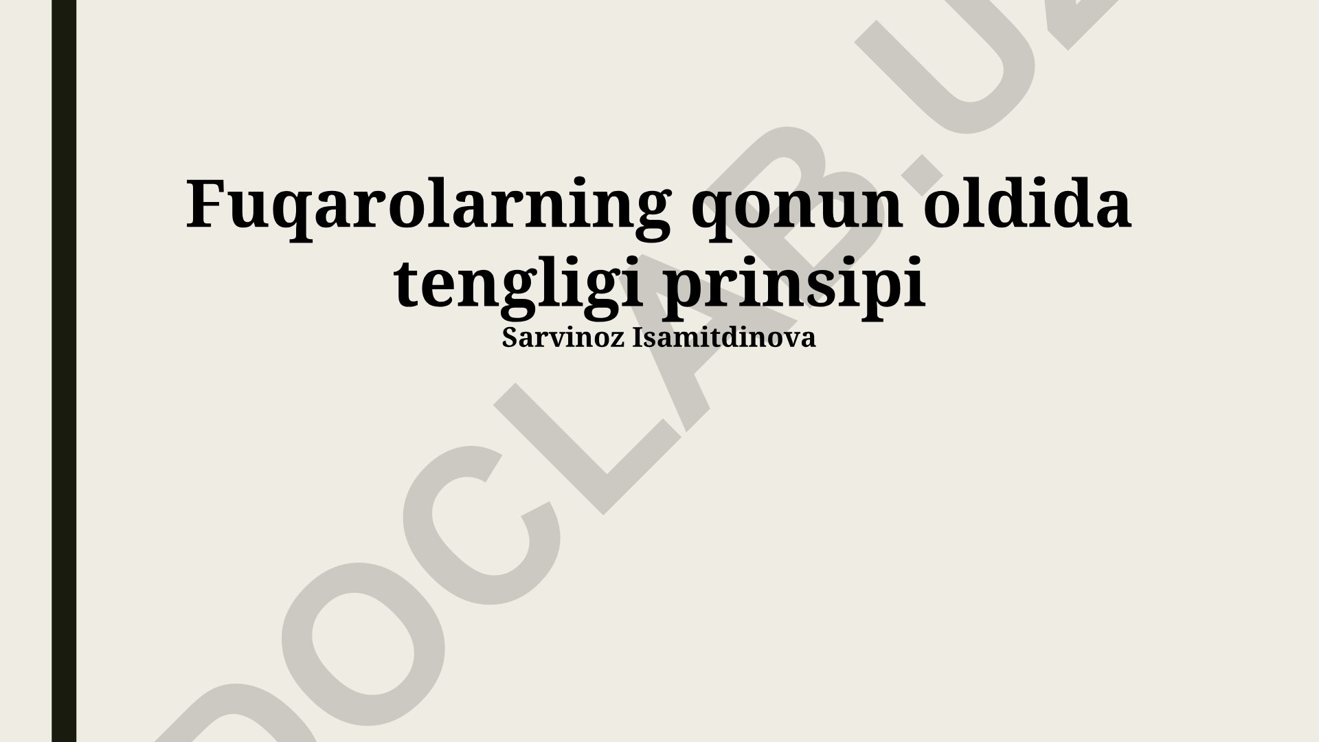 Fuqarolarning qonun oldida tengligi prinsipi