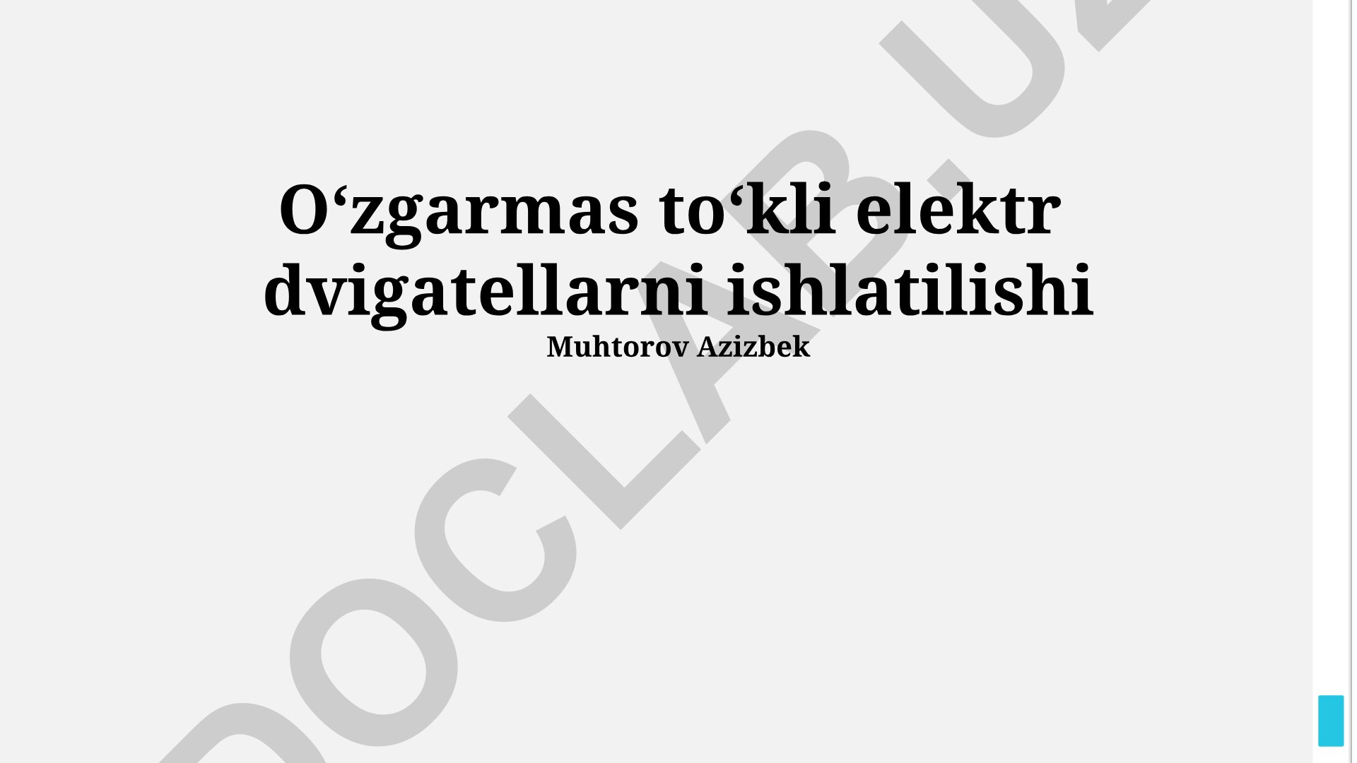 Doimiy qo'zg'alishli DC motorlarning ishlatilishi va rivojlanishi