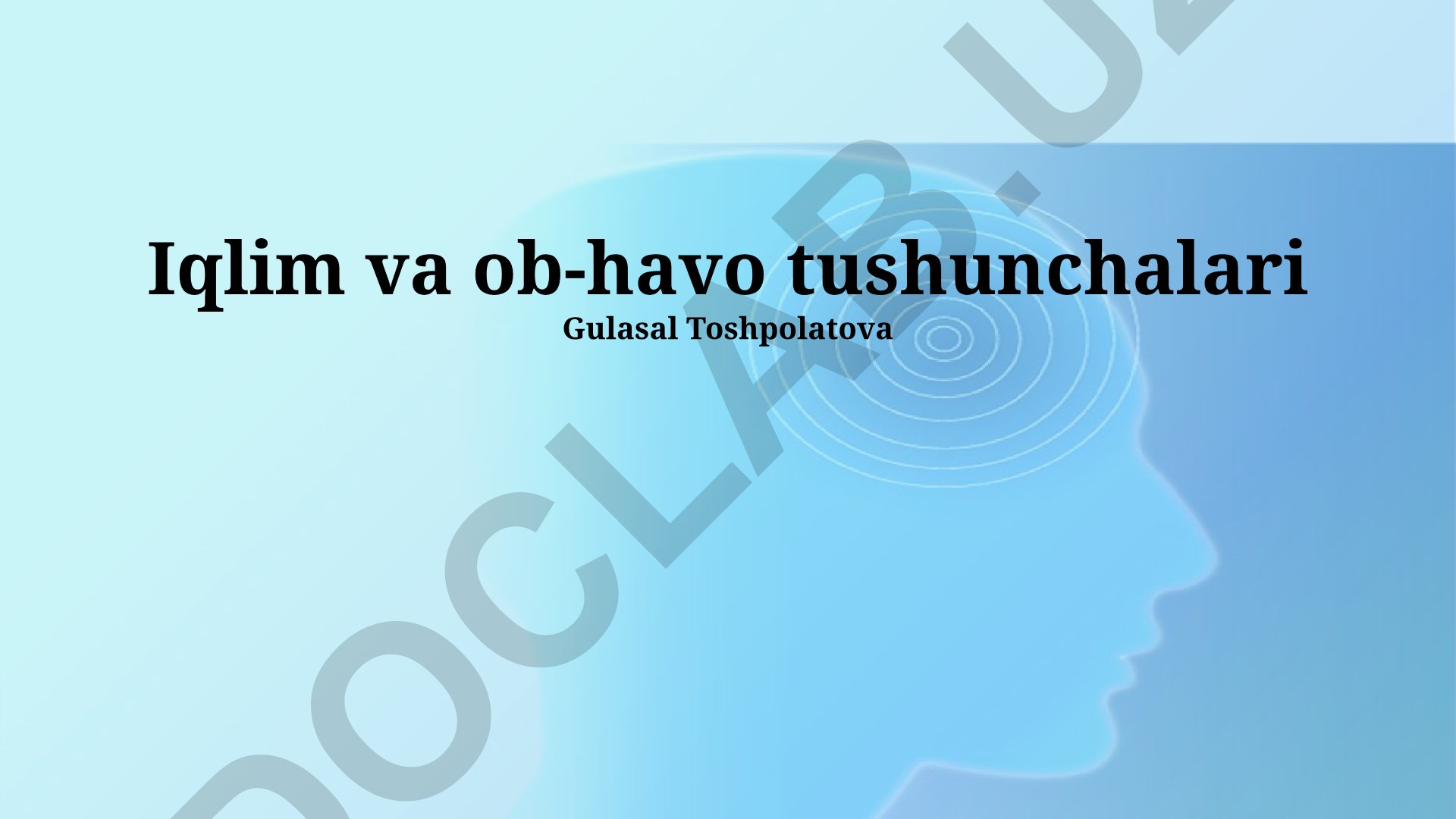 Iqlim va ob-havo tushunchalari