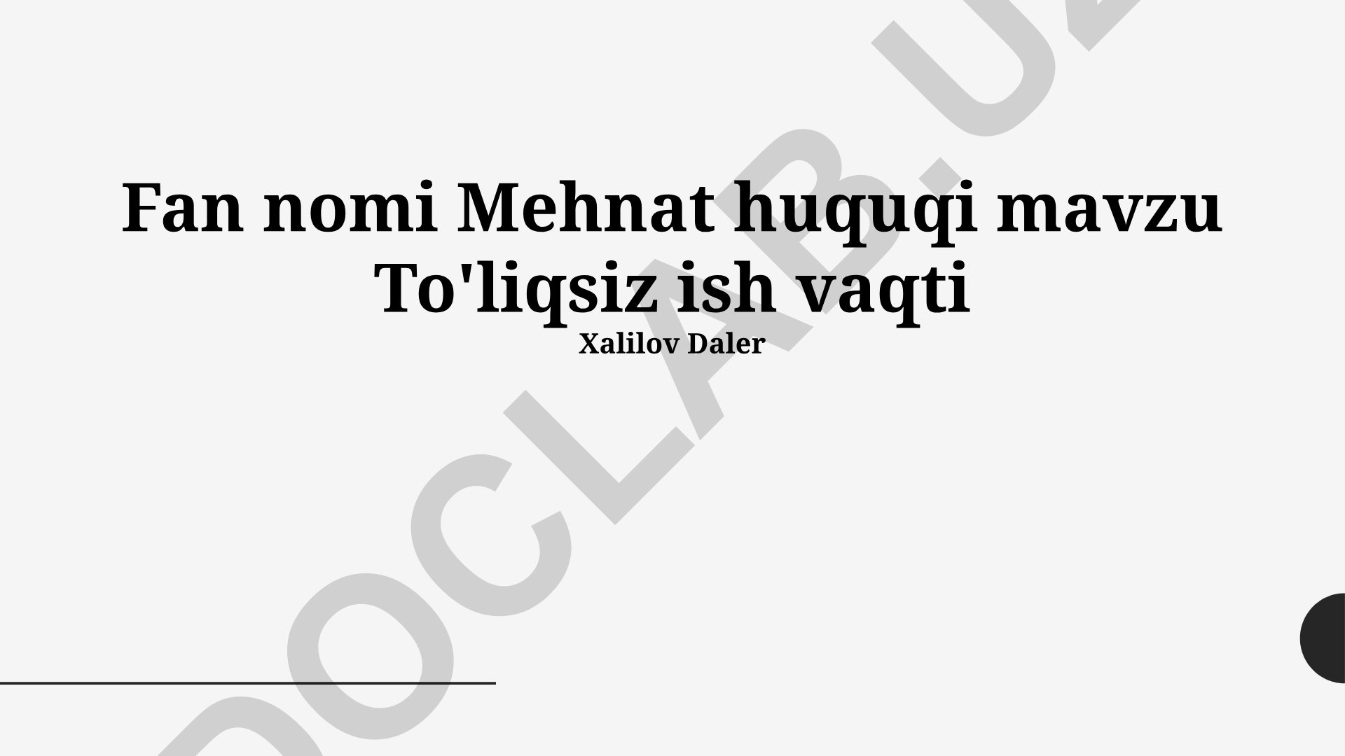 Qisman bandlikda ishchining huquqlari va majburiyatlari