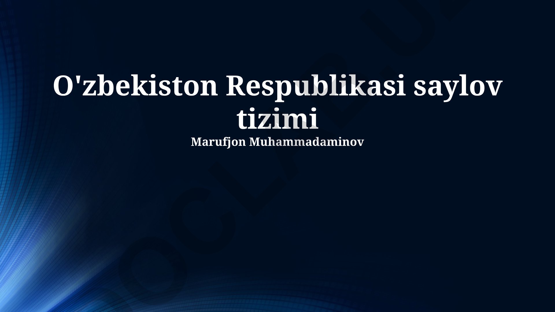 O'zbekiston Respublikasi saylov tizimi