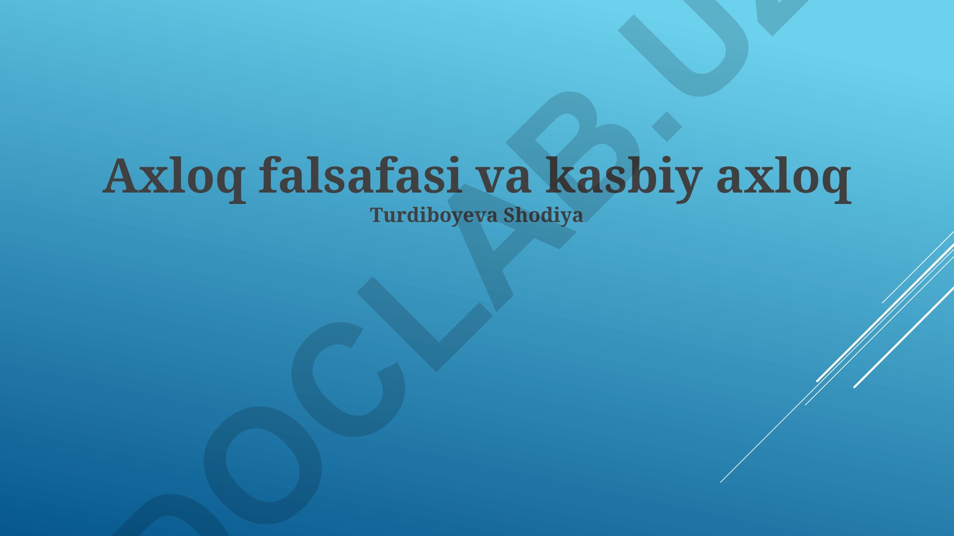 Aksiologiya va kasbiy axloqning zamonaviy muammolari