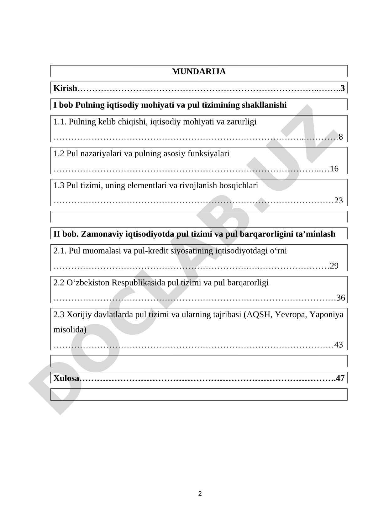 Pulning iqtisodiy mohiyati va pul tizimining shakllanishi