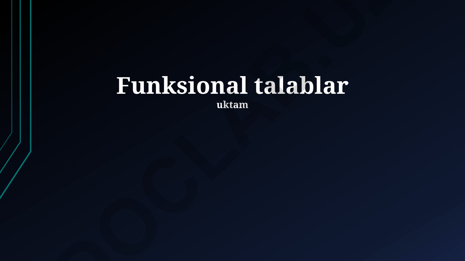Funksional talablarni tahlil qilish va spetsifikatsiyasi