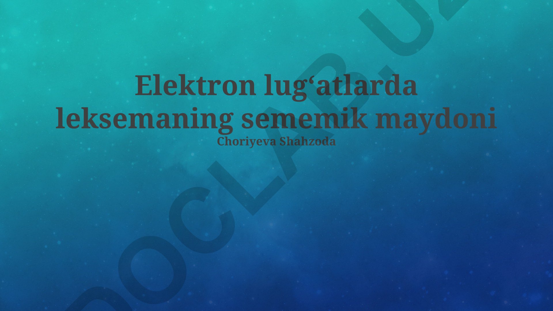 Elektron lugʻatlarda leksemaning sememik maydoni