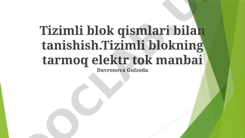 Tizimli blok va tarmoq quvvat manbalari asoslari