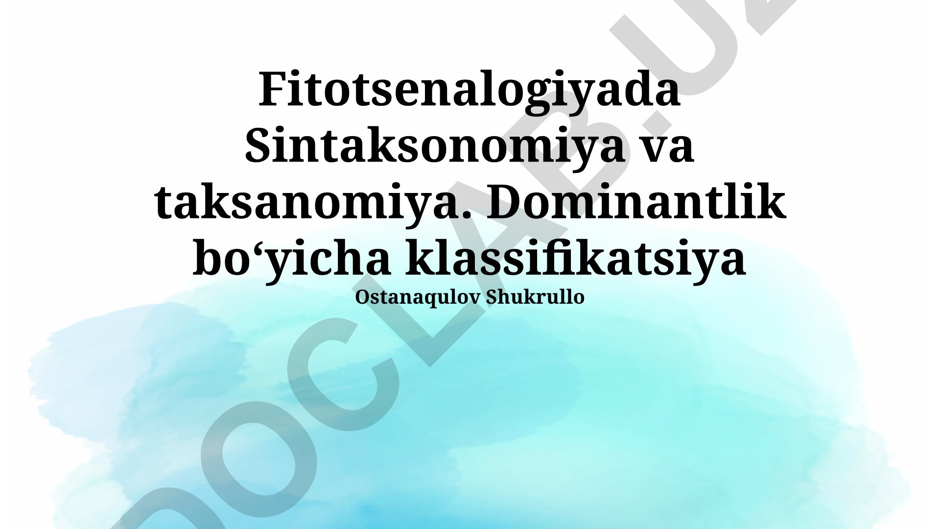Fitotsenologiyada Sintaksonomiya va taksanomiya