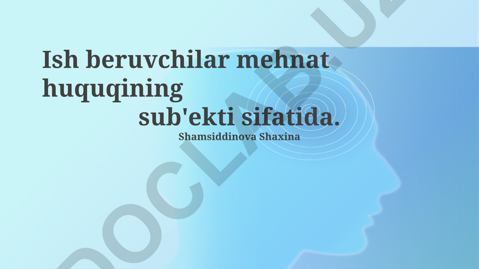 Ish beruvchilarning mehnat huquqiy munosabatlardagi mavqei va javobgarligi
