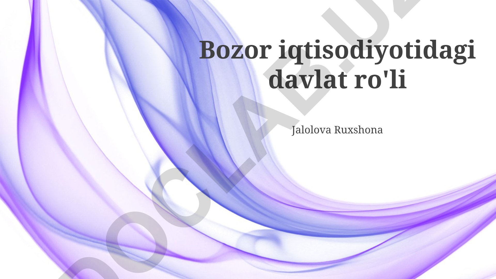 Davlatning bozor iqtisodiyotidagi roli va makroiqtisodiy barqarorlik