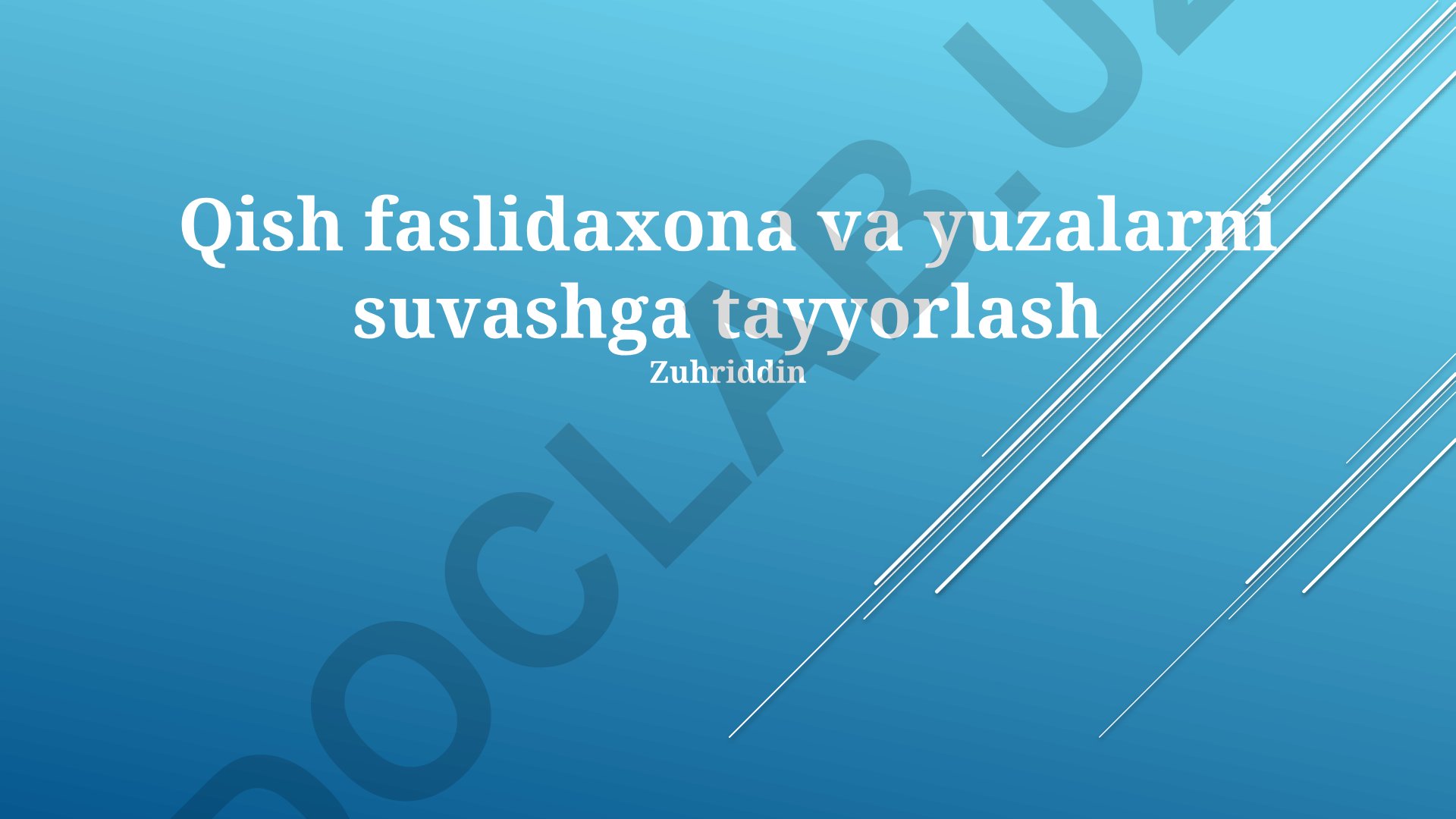 Qish faslida uy va yuzalarni suvashga tayyorlash
