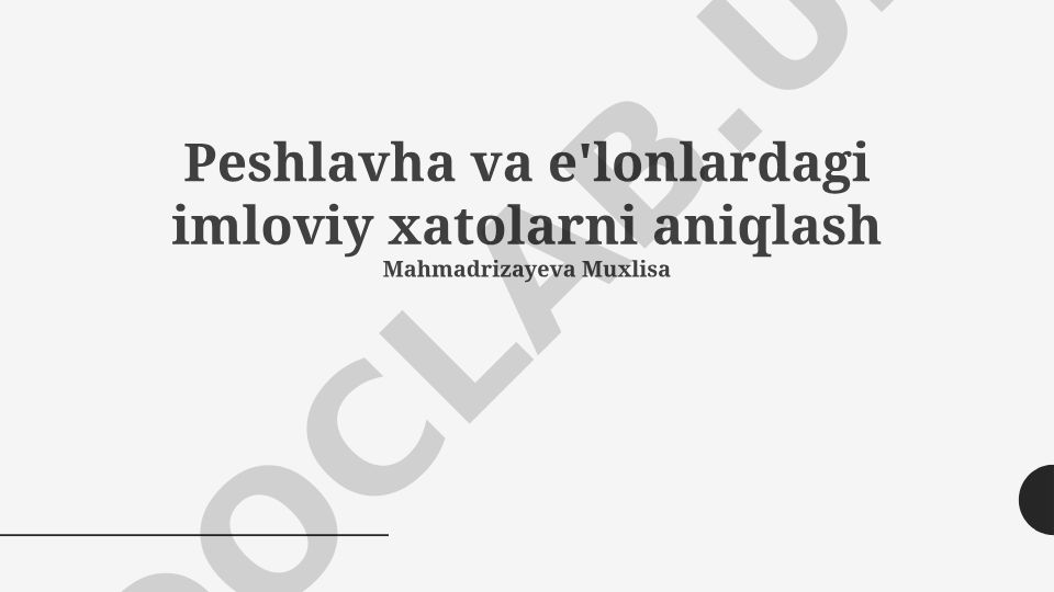 Peshlavha va e'lonlardagi imloviy xatolarni aniqlash