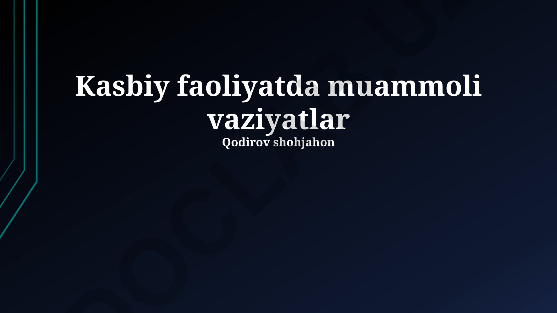 Kasbiy faoliyatda muammoli vaziyatlar va ularni hal qilish strategiyalari