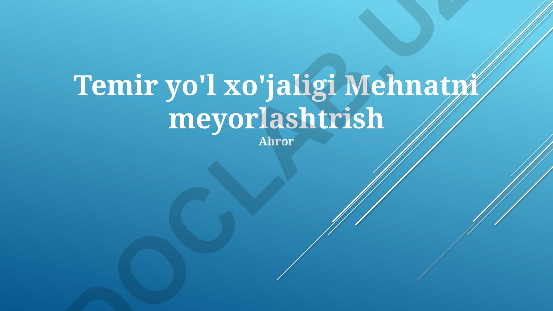 Temir yo'l xo'jaligida mehnatni meyorlashtirish va xavfsizlik standartlari