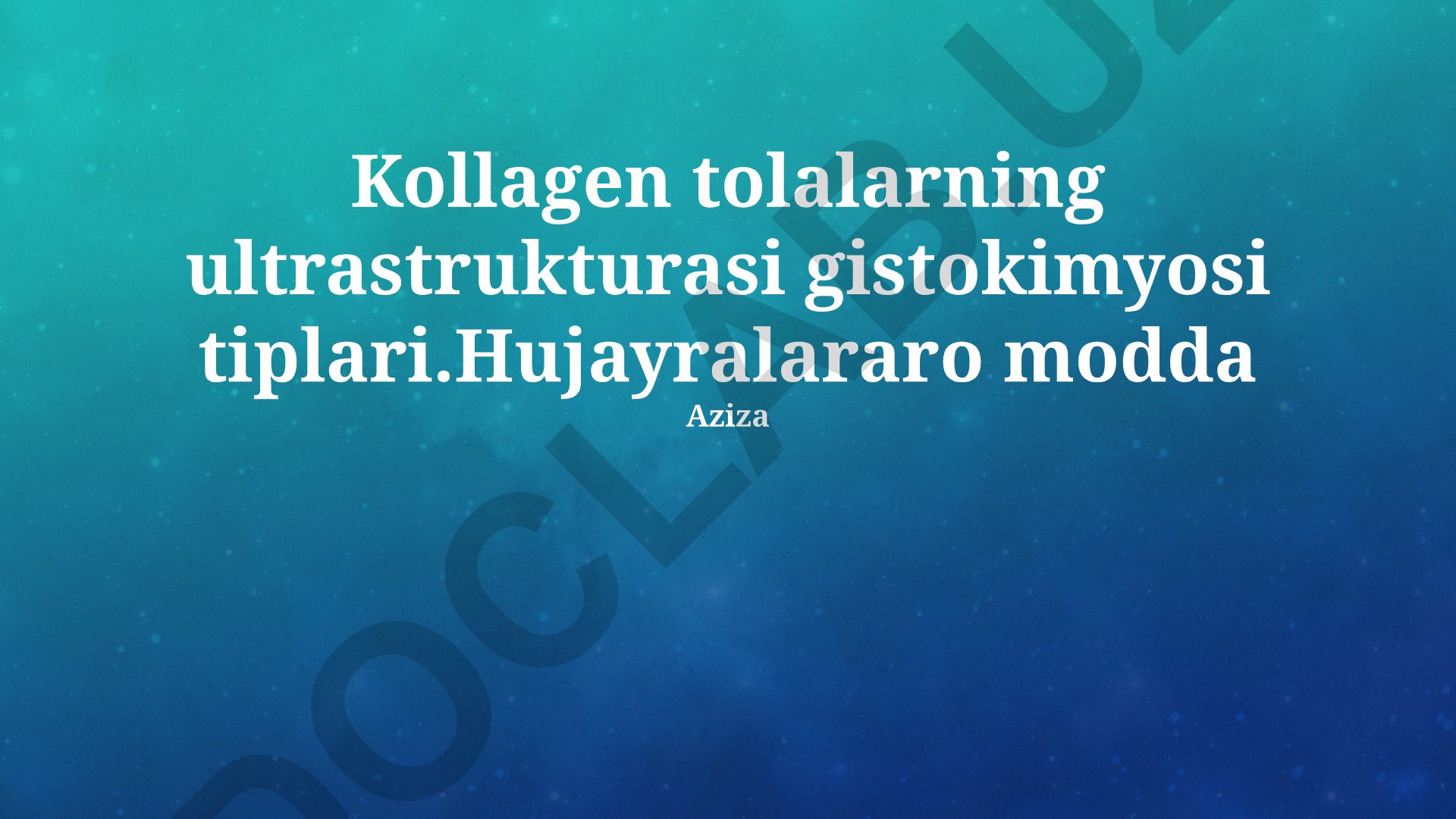 Kollagen tolalarning ultrastrukturasi va gistokimyosi tiplari