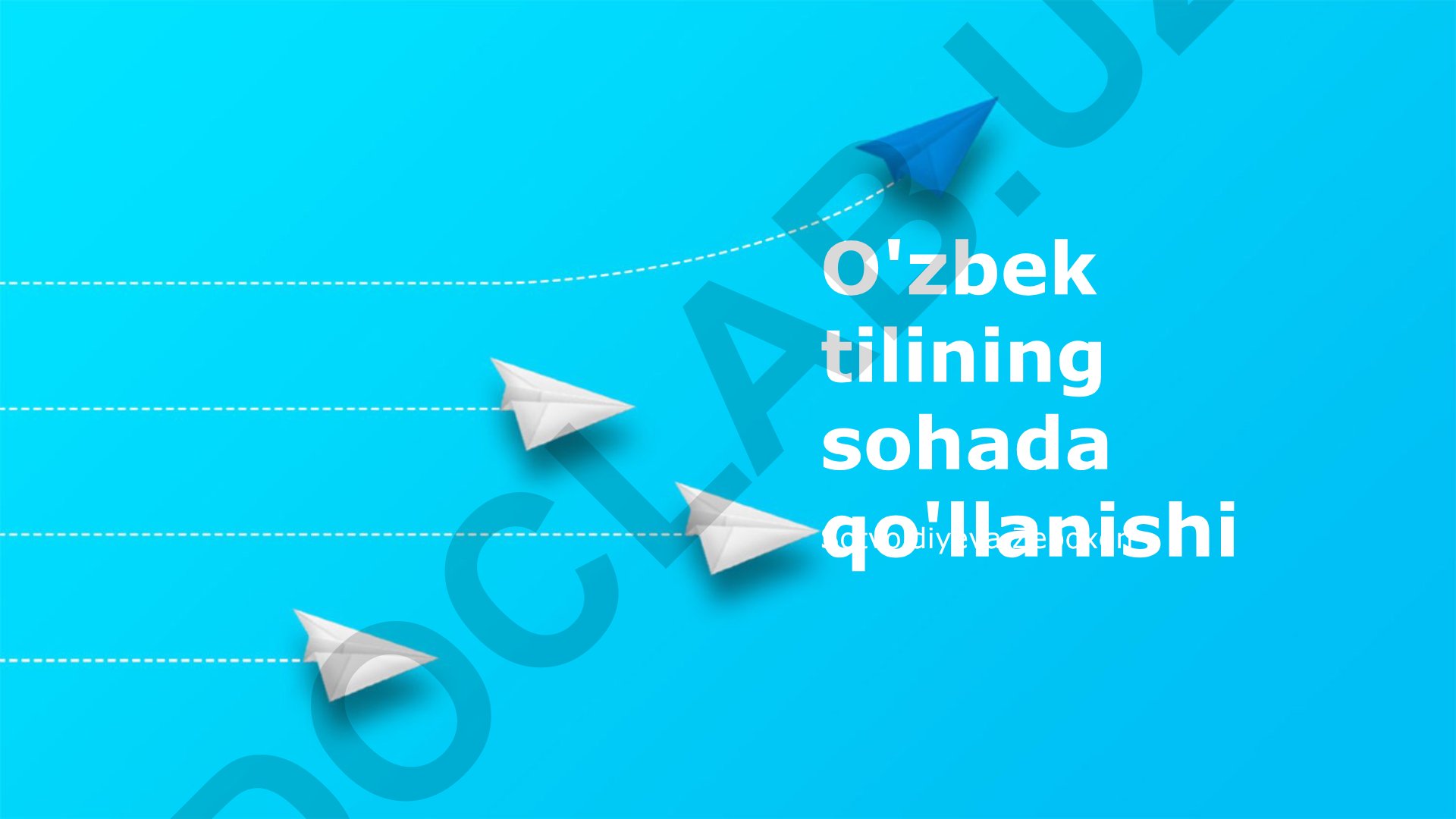 O'zbek tilining sohada qo'llanishi