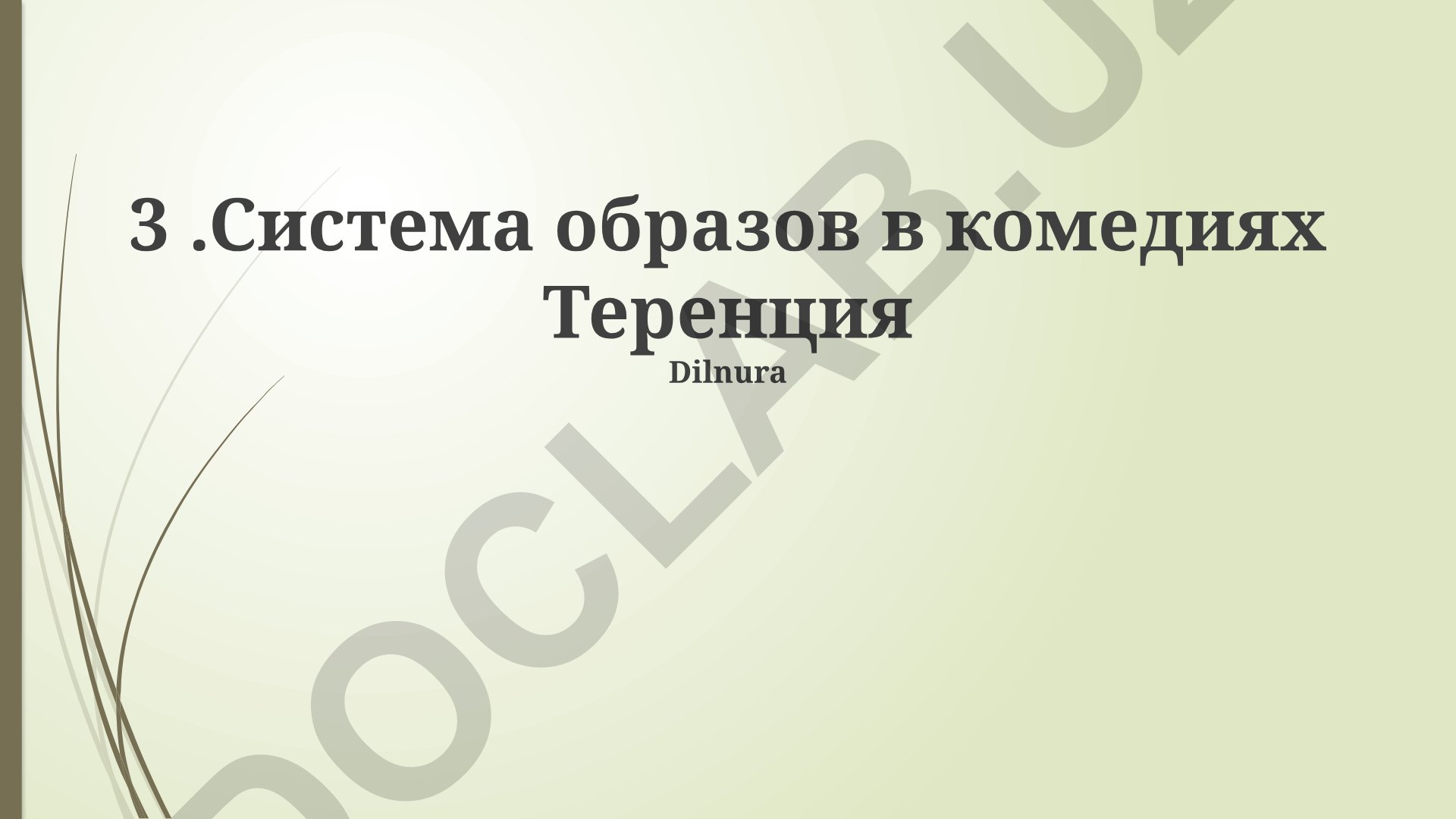 Система образов в комедиях Теренция