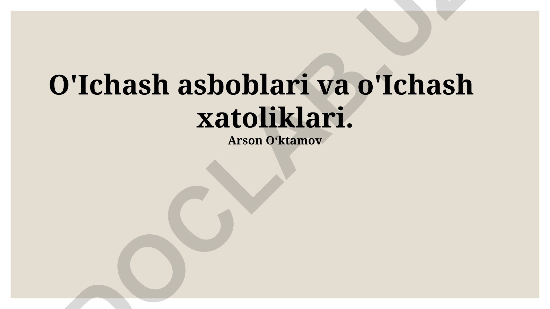O'lchov asboblari va o'lchov xatoliklari