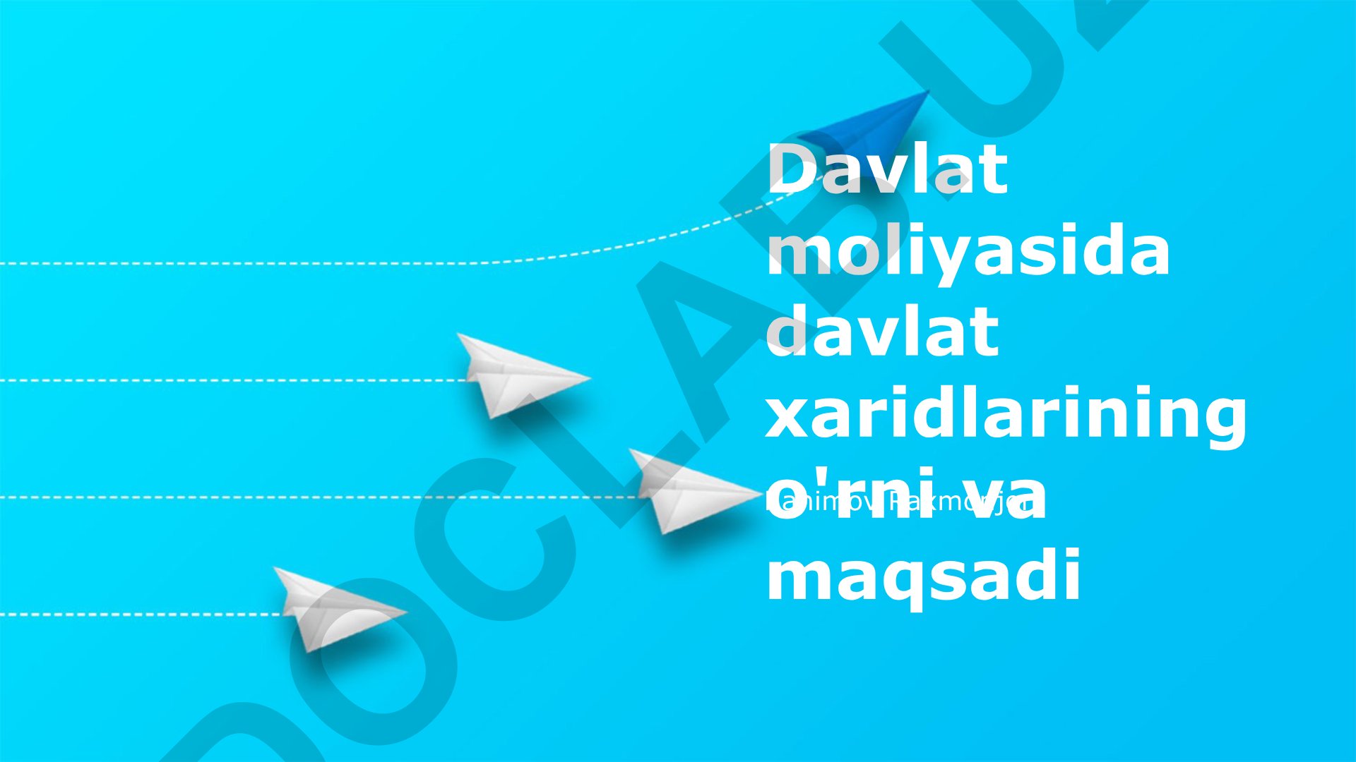 Davlat moliyasida davlat xaridlarining o'rni va maqsadi