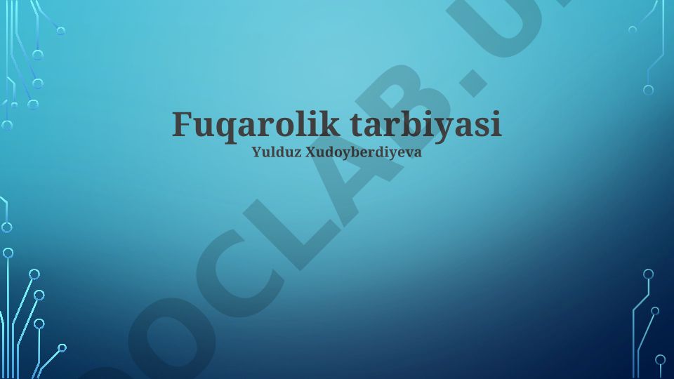 Fuqarolik tarbiyasi va ta'limining ahamiyati