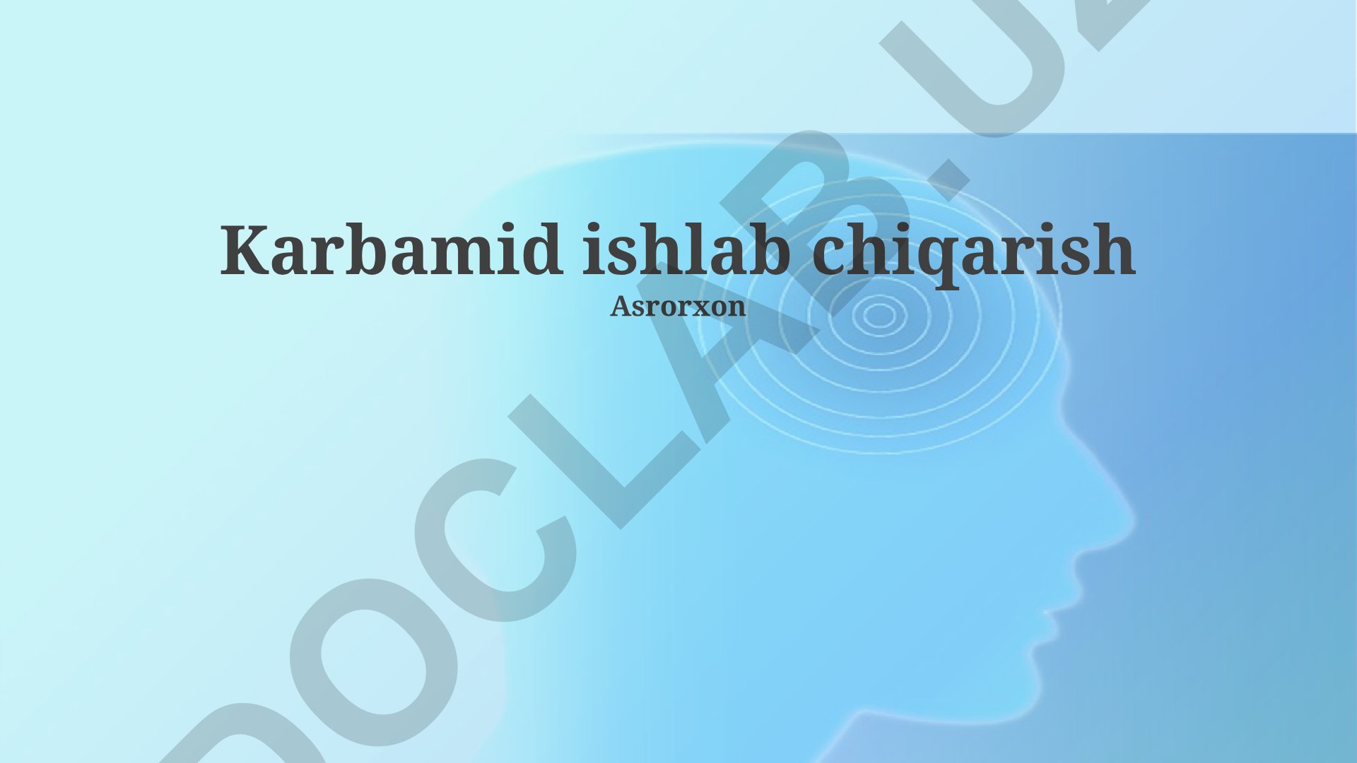 Karbamid ishlab chiqarish texnologiyasi va sifat nazorati