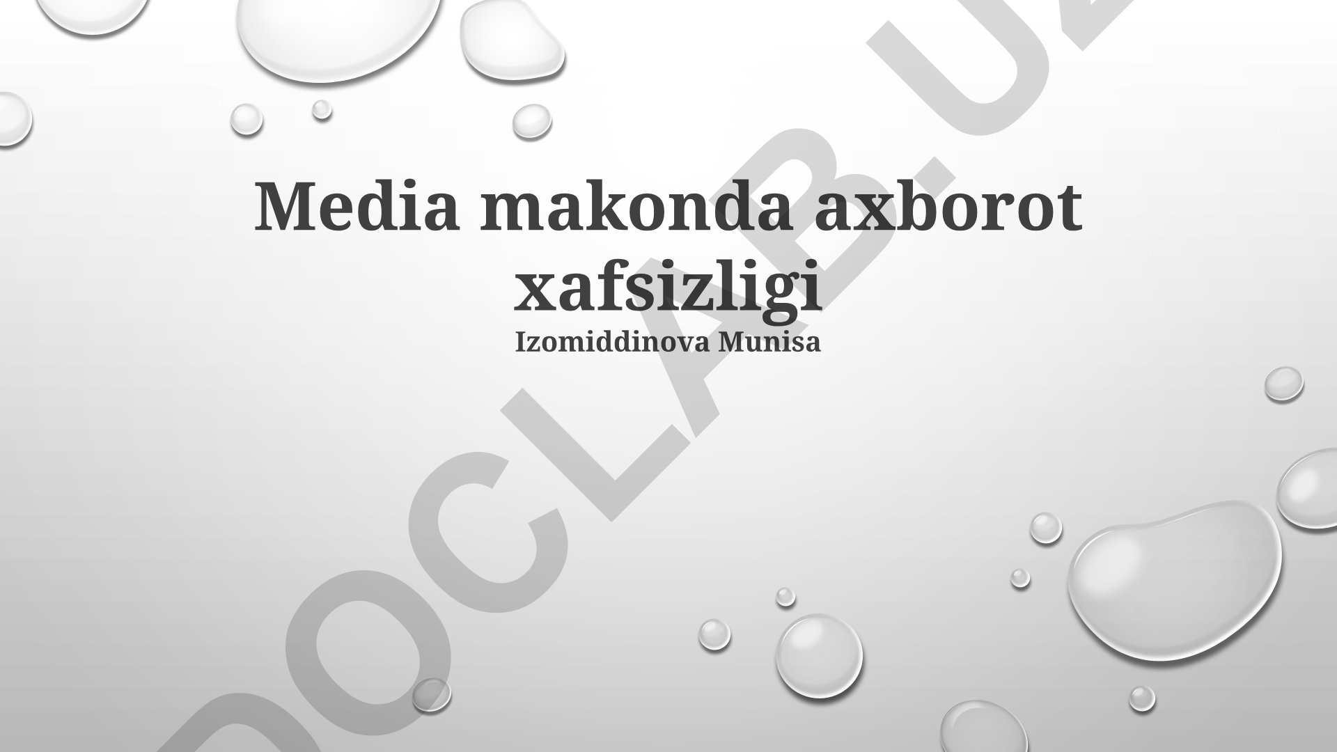 Media makonda axborot xavfsizligi