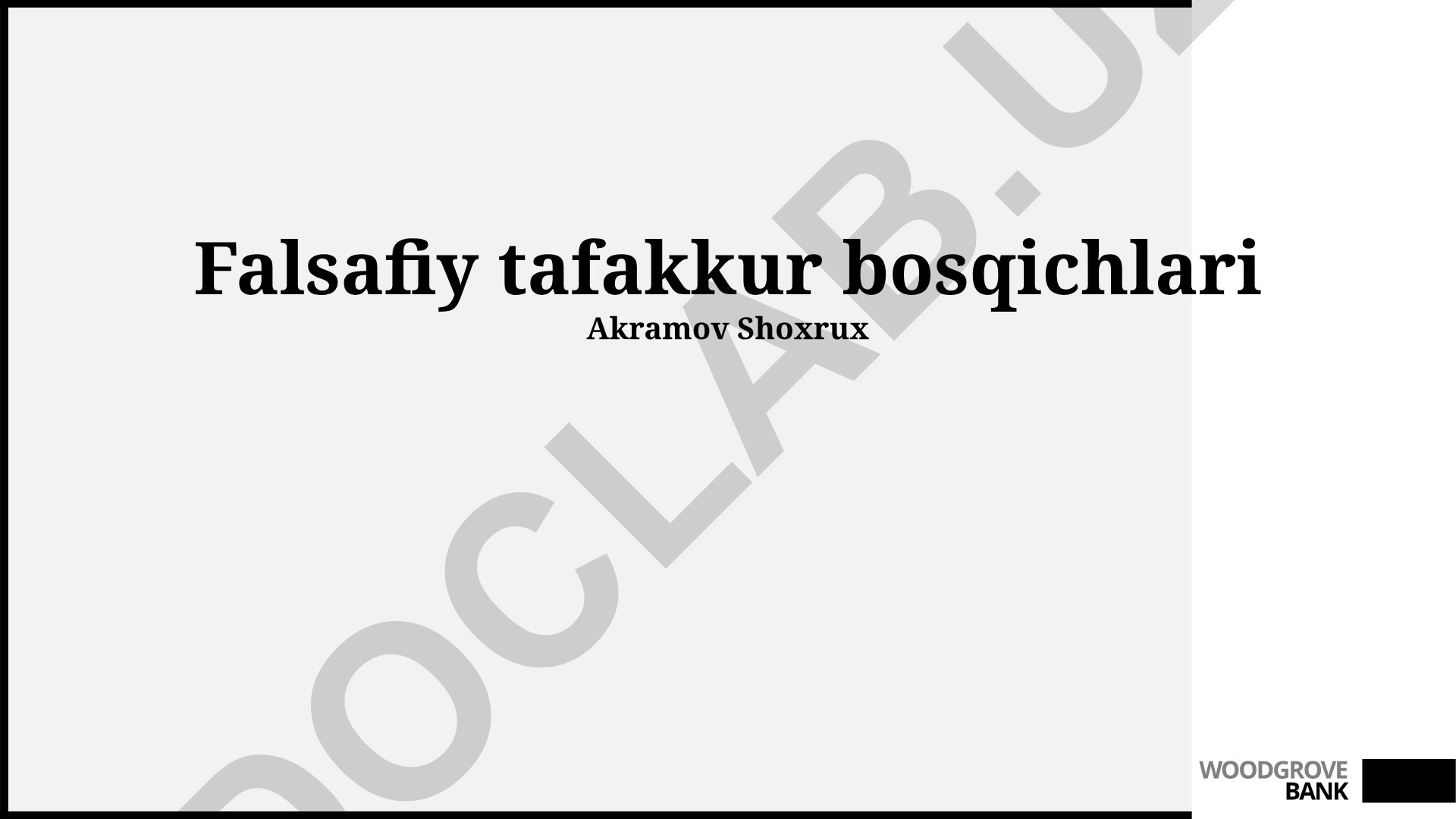Falsafiy tafakkur bosqichlari