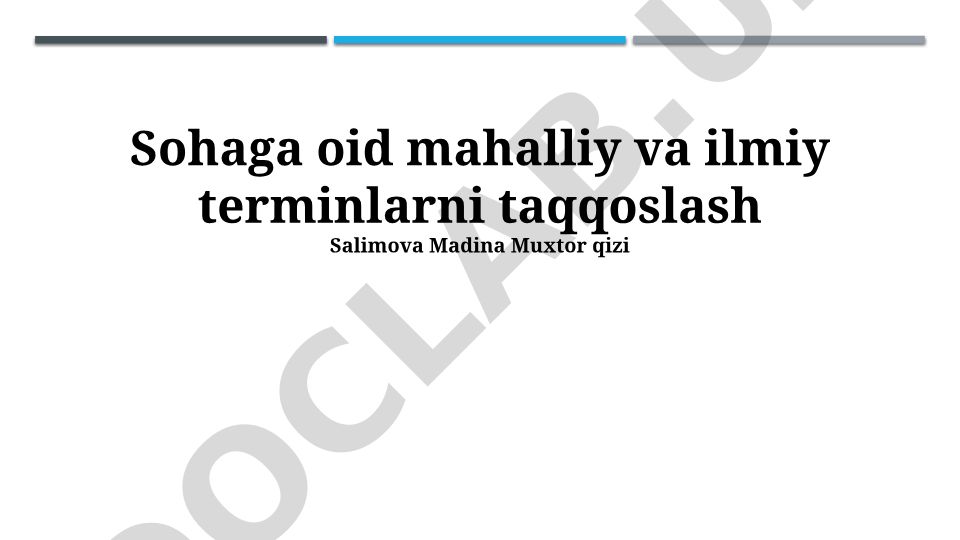 Mahalliy va ilmiy terminologiyalarni taqqoslash