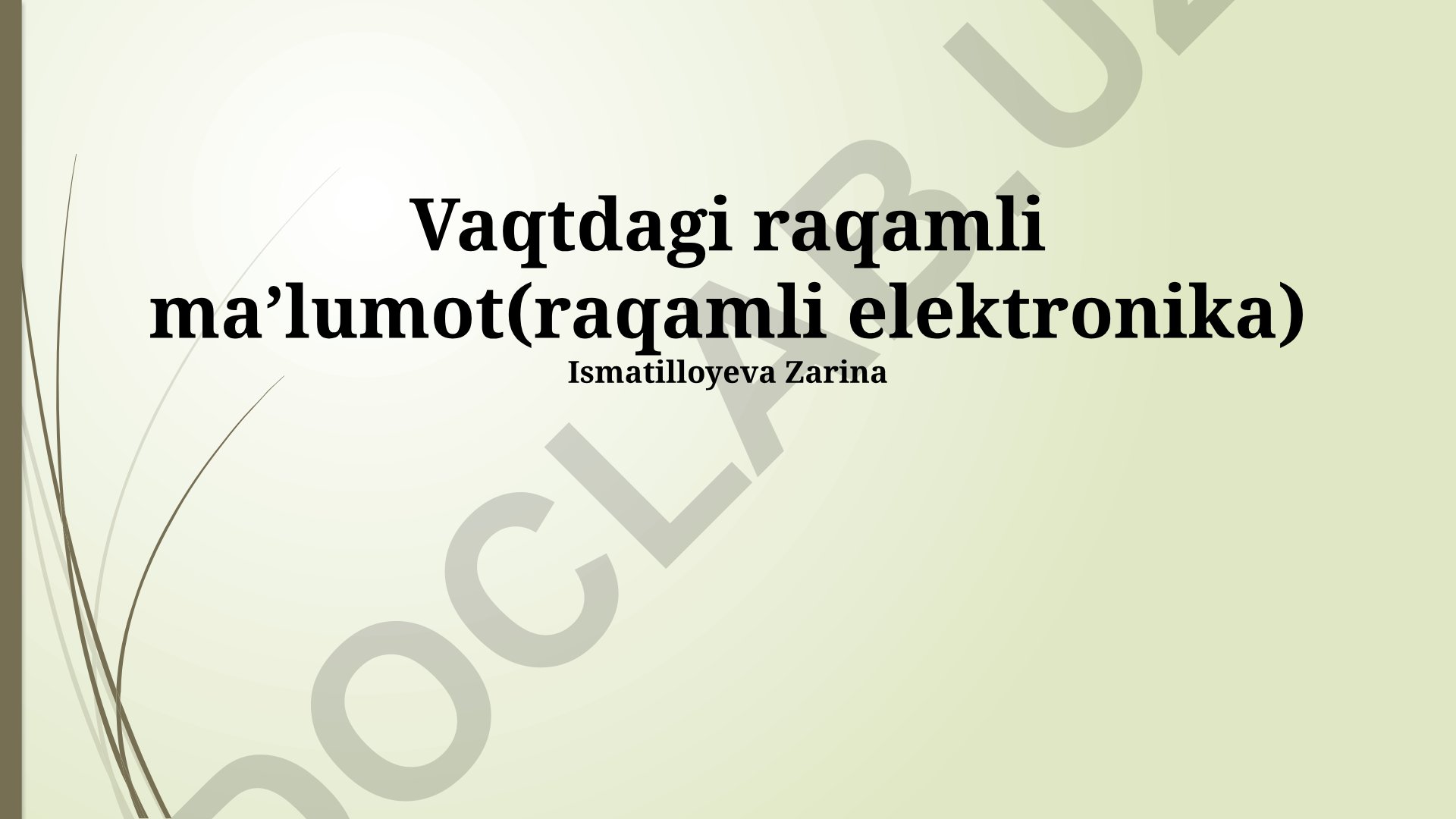 Raqamli sxemalarda vaqtinchalik tahlil va ma'lumotlar bilan ishlash