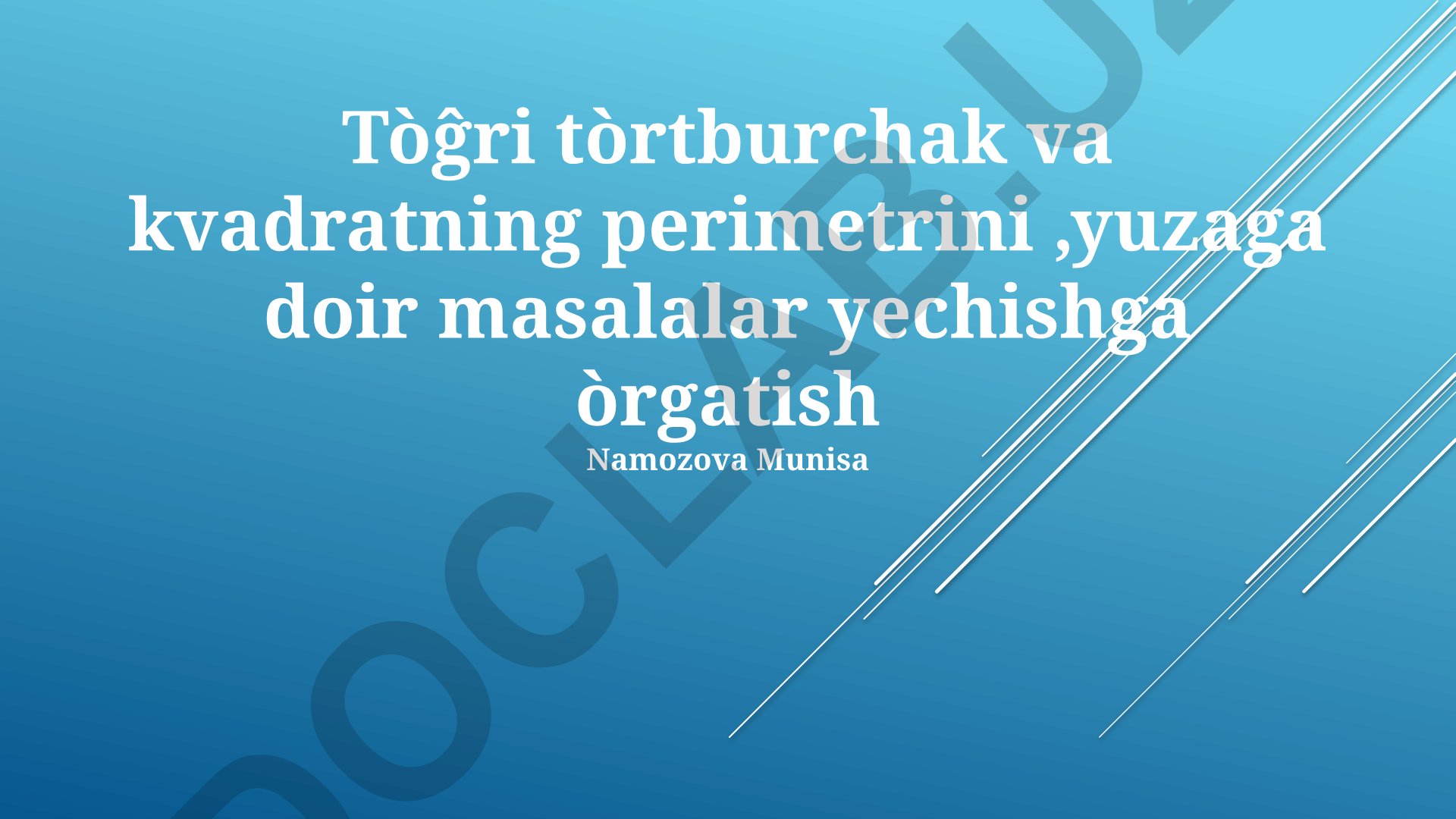 To'g'ri to'rtburchak va kvadratning perimetri va yuzini hisoblash