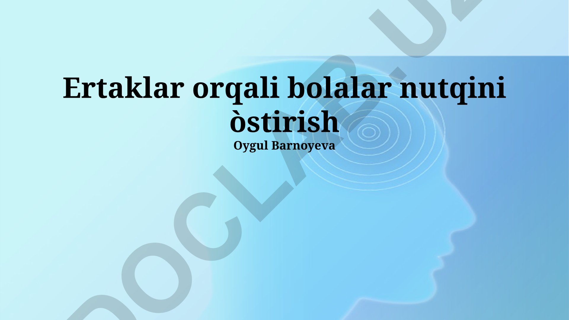 Ertaklar orqali bolalar nutqini o'stirish