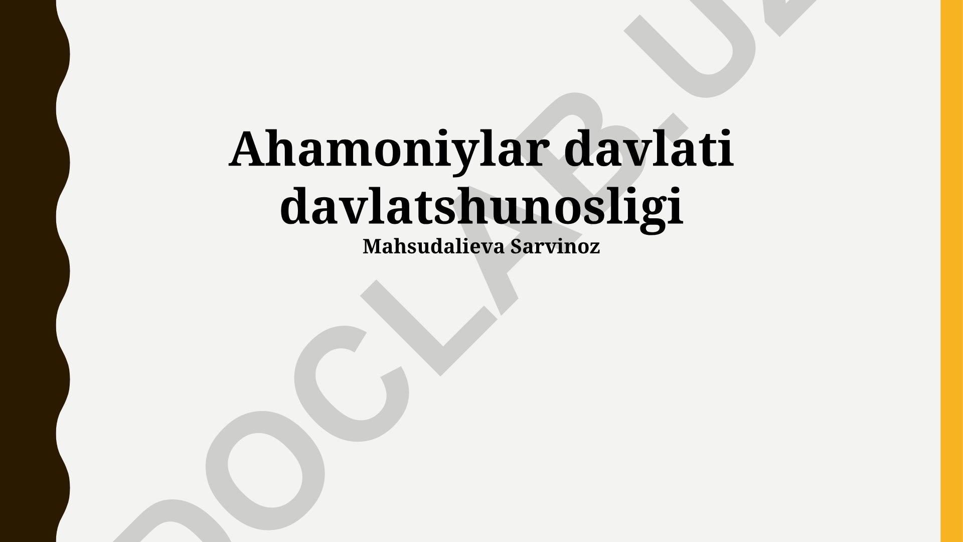 Ahemoniylar davlati davlatshunosligi