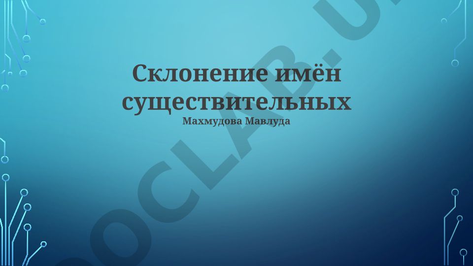 Склонение имён существительных в русском языке