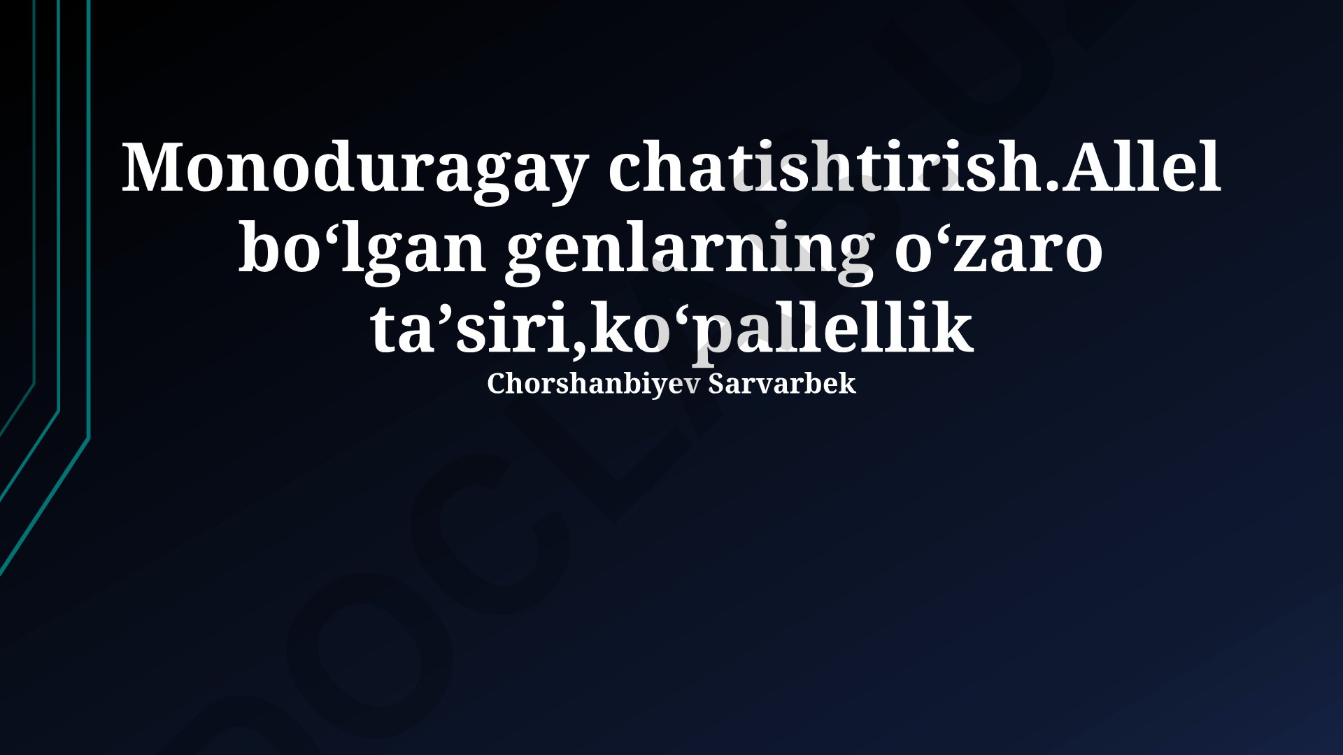 Ko'p allelizm va allel genlarning o'zaro ta'siri