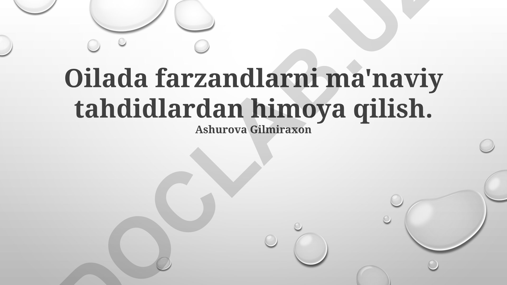 Oilada farzandlarni ma'naviy tahdidlardan himoya qilish