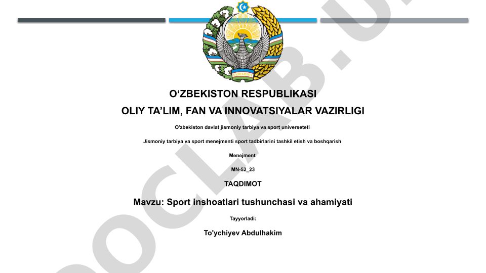Sport inshoatlari tushunchasi va ahamiyati