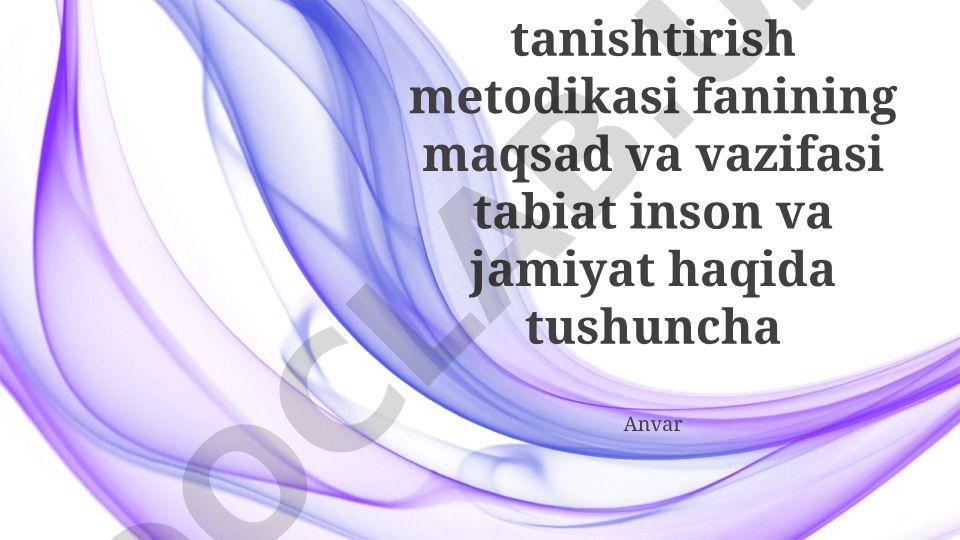 Maktabgacha ta'limda Tabiat bilan tanishtirish metodikasi