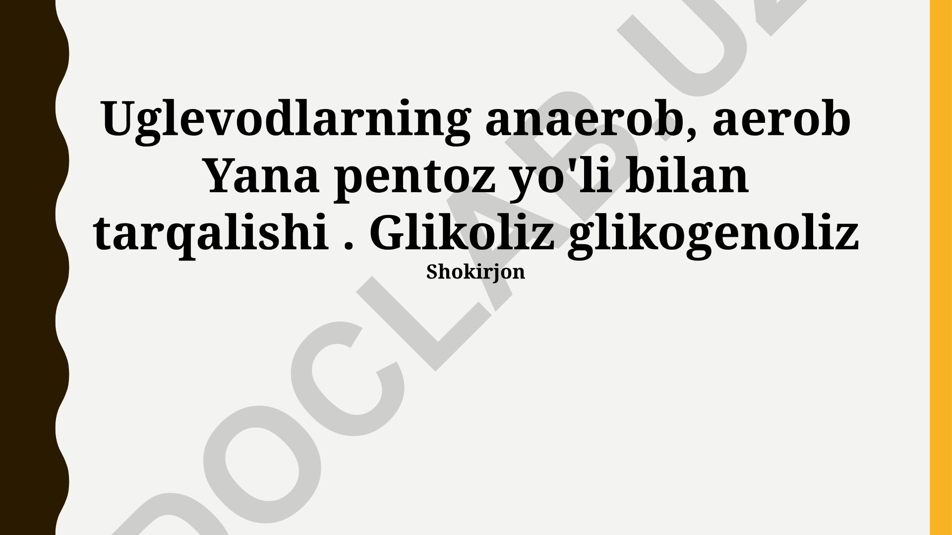 Uglevodlarning anaerob, aerob va pentoz yo'li bilan tarqalishi