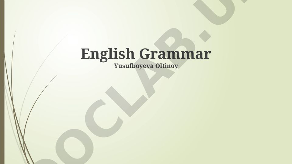 English Grammar Core Concepts and Sentence Structure