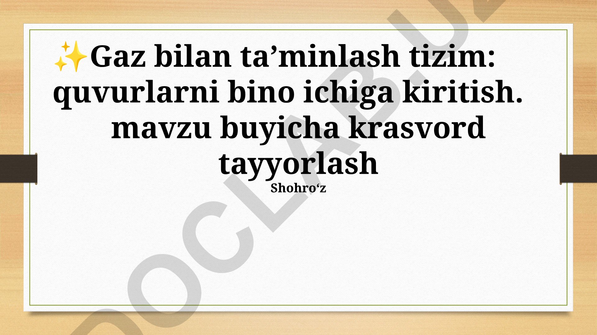 Bino ichiga gaz quvurlarini o'tkazish: rejalashtirish, o'rnatish va xavfsizlik