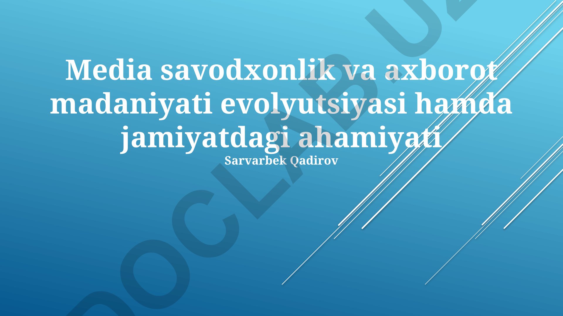 Media savodxonlik va axborot madaniyati evolyutsiyasi hamda jamiyatdagi ahamiyati