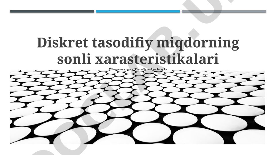 Diskret tasodifiy miqdorning sonli xarakteristikalari